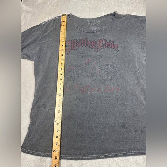 Vinyl Icons Motley Crue Too Fast For Love Motorcycle Heavily Distressed Shirt L - Picture 10 of 14